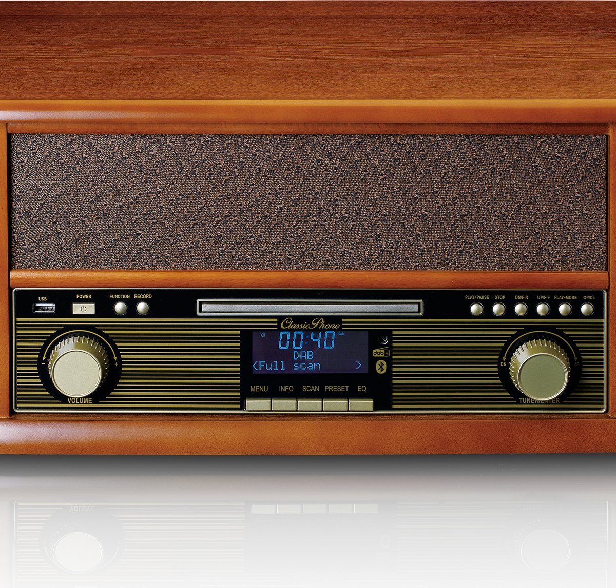 Platenspeler Met Dab+/fm Radio, Usb Encoding, Cd- En Casettespeler Classic Phono Tcd-2570 Hout - Bruin