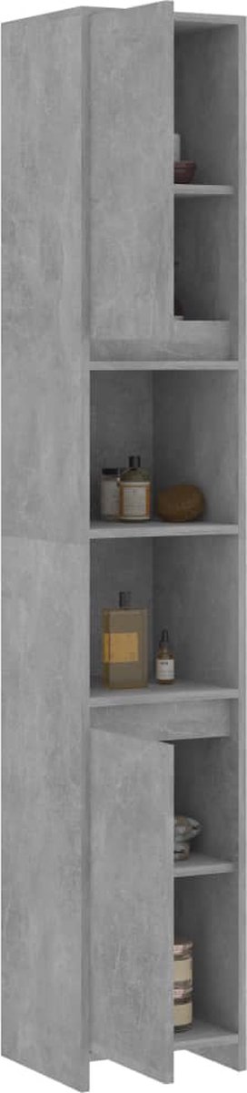 Vidaxl Badkamerkast 30x30x183,5 Cm Spaanplaat Beton - Grijs