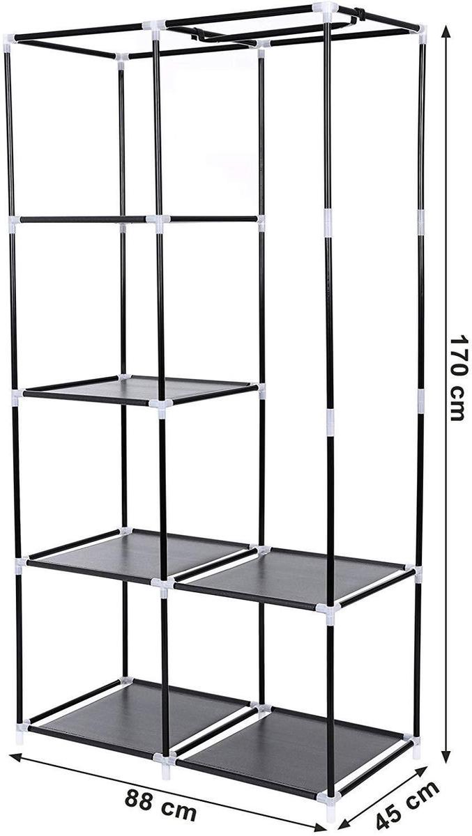 Nancy's Garderobekast Xl - Kledingkast - Opvouwbare Garderobekast - Zwart