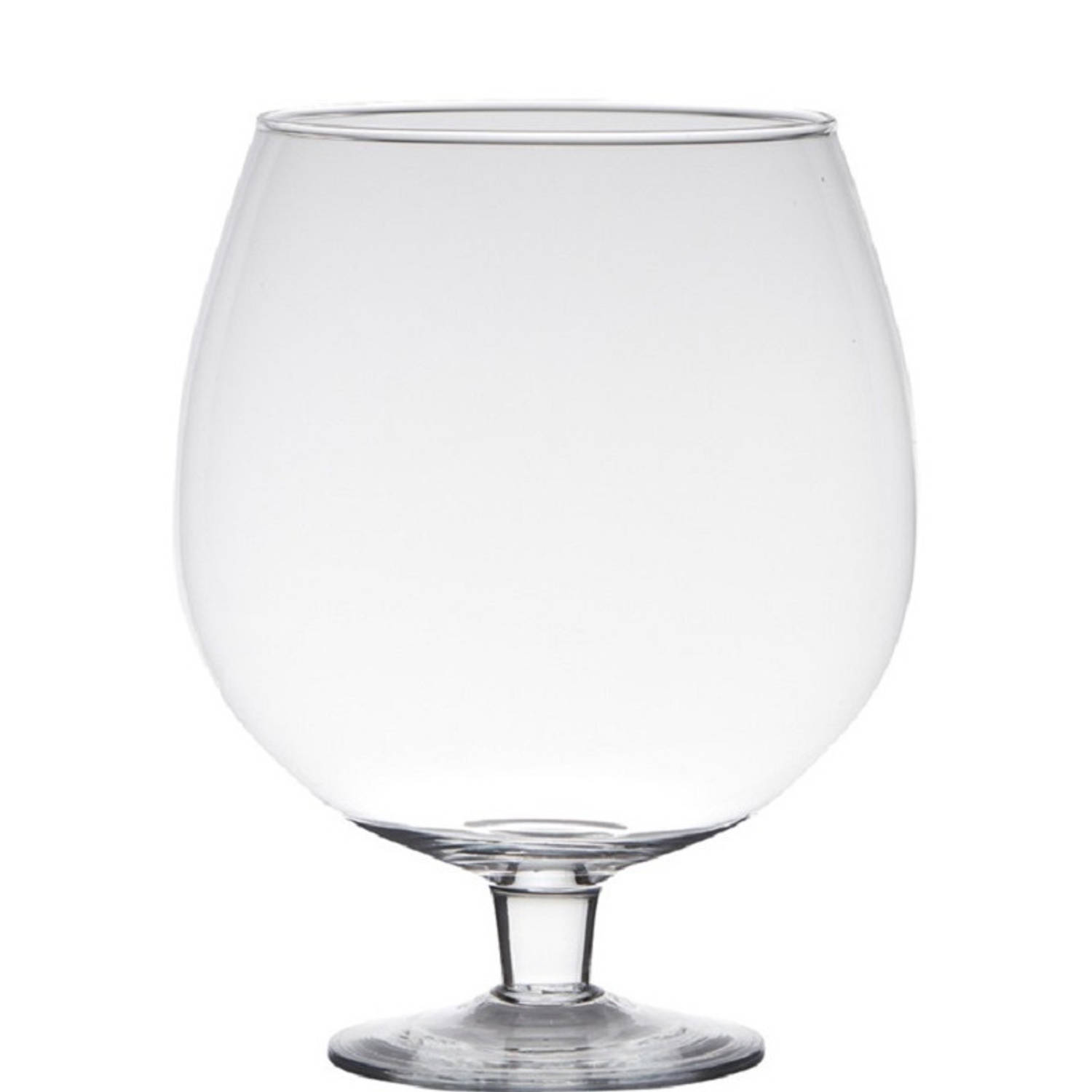 Transparante Luxe Stijlvolle Brandy Vaas/vazen Van Glas 20 Cm - Vazen