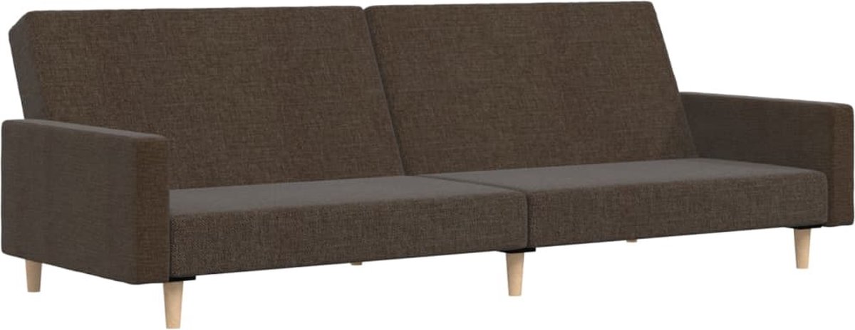 Vidaxl Slaapbank 2-zits Stof Donker - Bruin