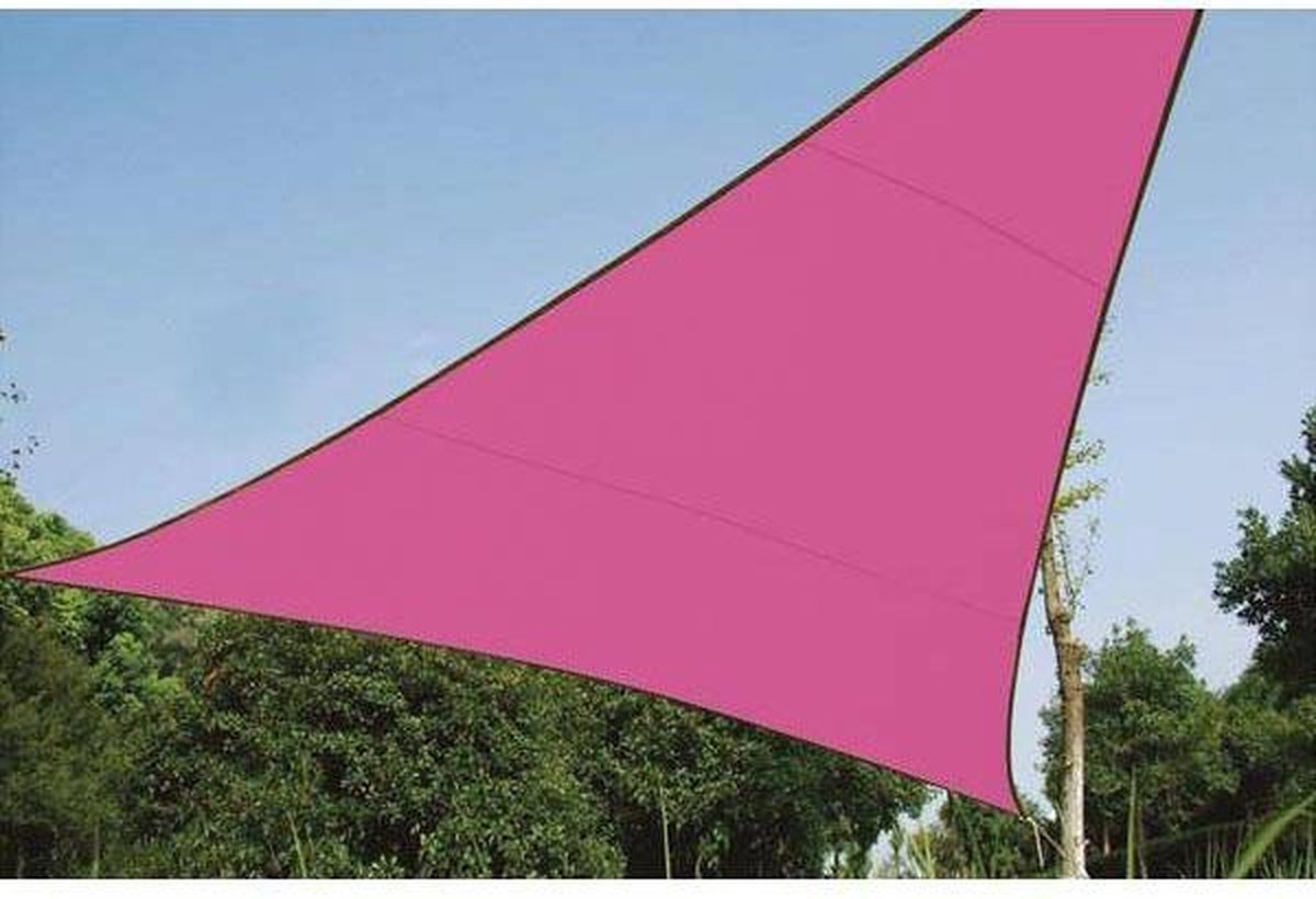 Velleman Compleet Pakket: Schaduwdoek Driehoek 3,6x3,6x3,6m Fuchsia Met Waterafstootmiddel En Rvs Bevestigingsset - Roze