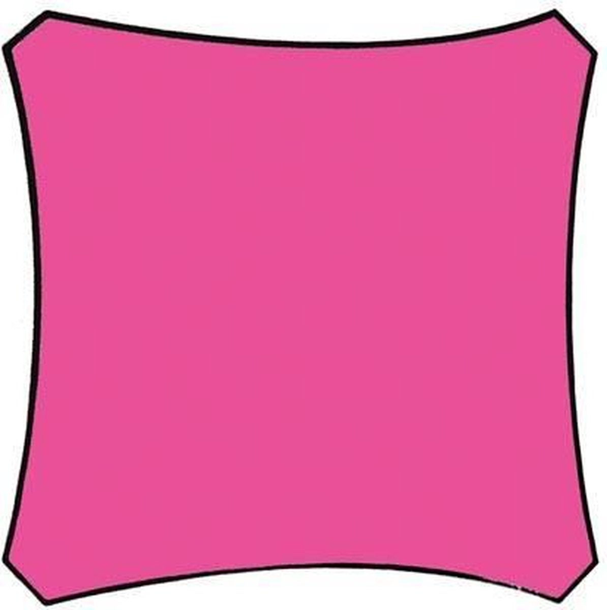 Velleman Compleet Pakket: Schaduwdoek Vierkant 3,6x3,6m Fuchsia Met Waterafstootmiddel En Rvs Bevestigingsset - Roze