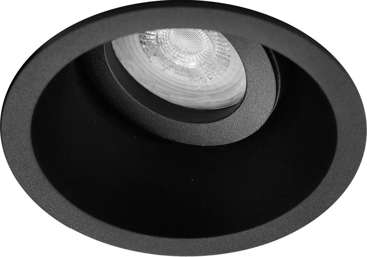 BES LED Spot Armatuur Gu10 - Pragmi Zano Pro - Inbouw Rond - Mat - Aluminium - Kantelbaar - Ø93mm - Zwart