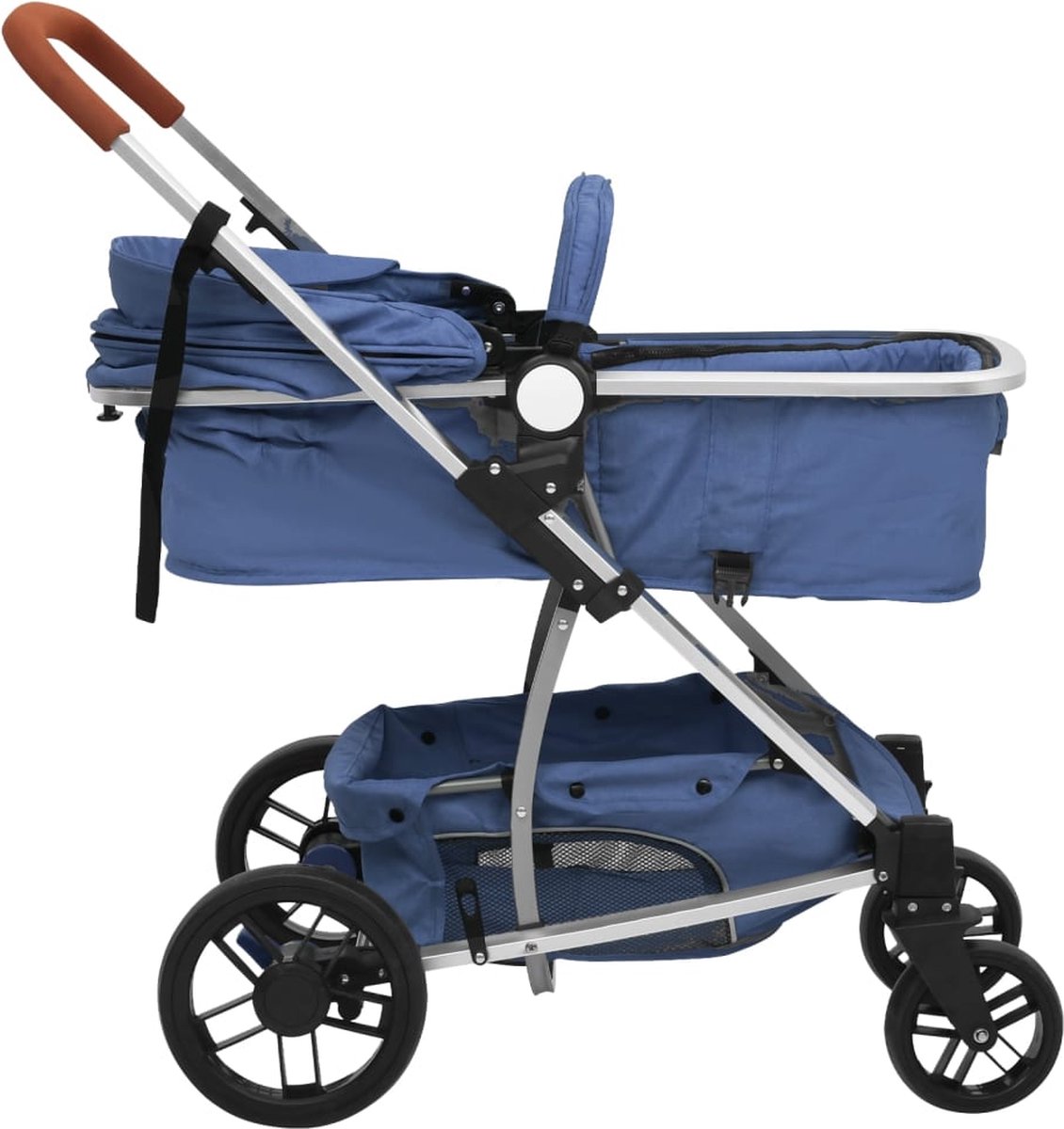 Vidaxl Kinderwagen 2-in-1 Aluminium Marine - Blauw