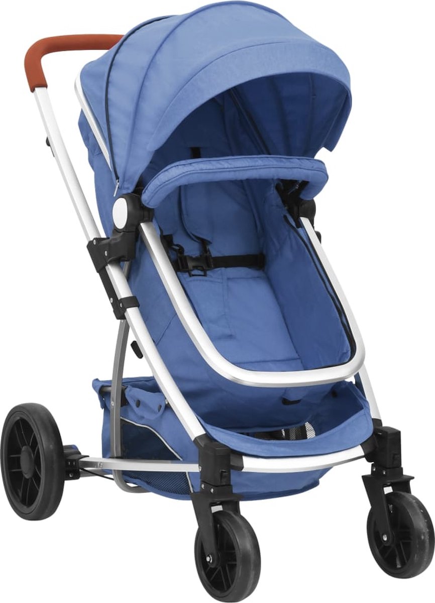 Vidaxl Kinderwagen 2-in-1 Aluminium Marine - Blauw