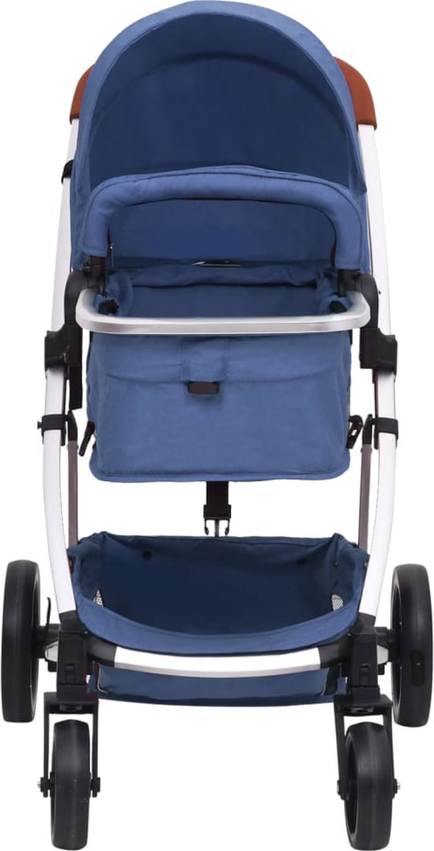 Vidaxl Kinderwagen 2-in-1 Aluminium Marine - Blauw