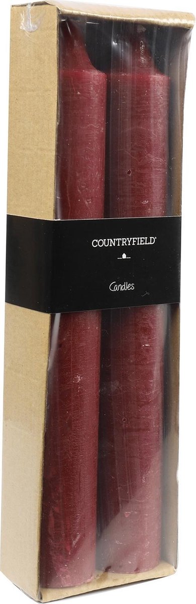 Countryfield Kaarsen Vela 25 X 7,2 Cm Wax 2 Stuks - Rood