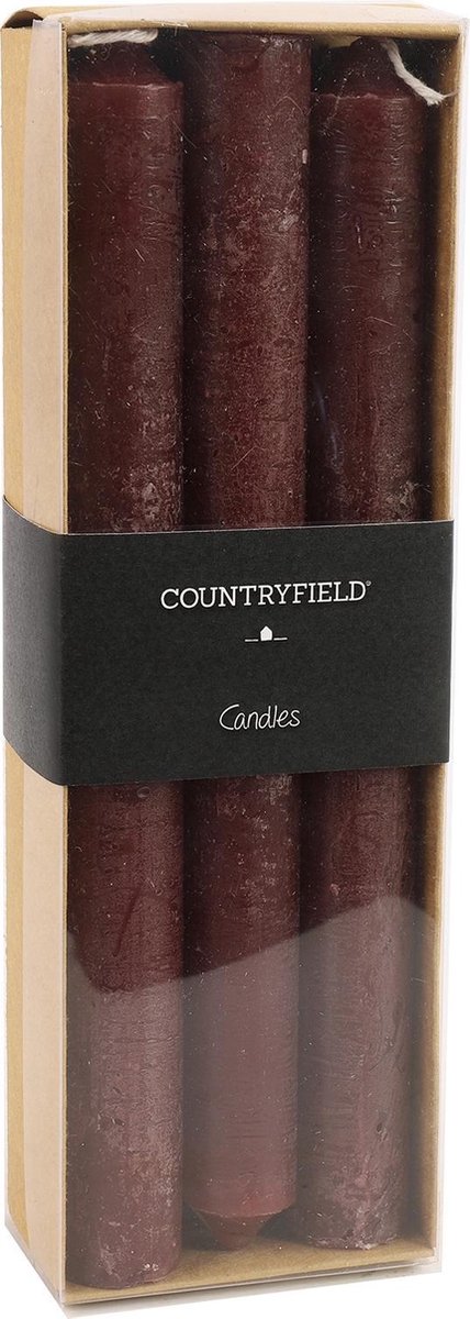 Countryfield Kaarsen Vela 20 Cm Wax 6 Stuks - Zwart