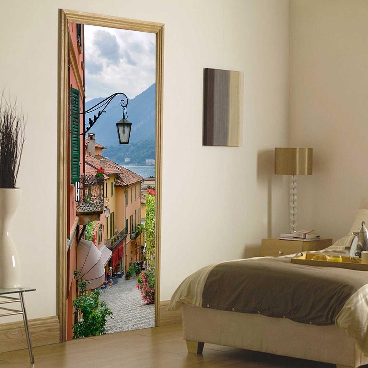 Walplus Deurdecoratie Oude Stad 200 X 88 Cm Pvc