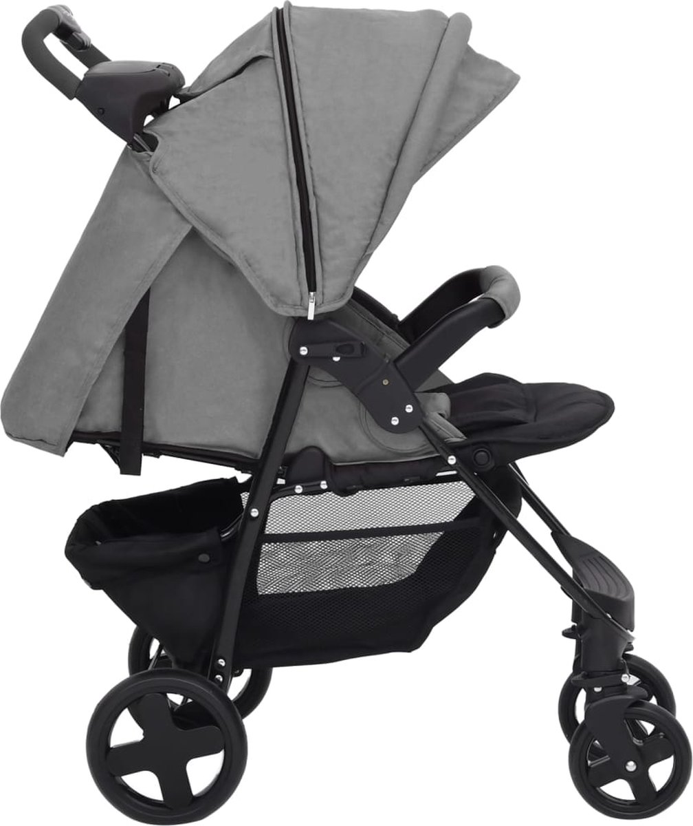 Vidaxl Kinderwagen 3-in-1 Staal Licht - Grijs