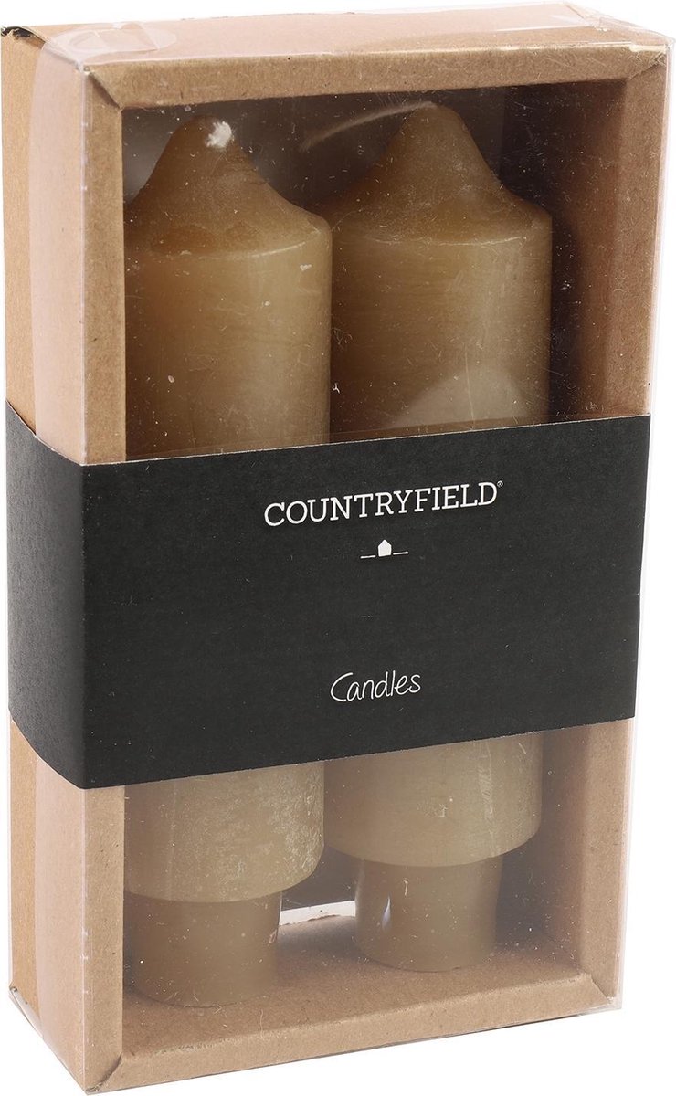 Countryfield Kaarsen Vela 12,5 Cm Wax 2 Stuks - Zwart