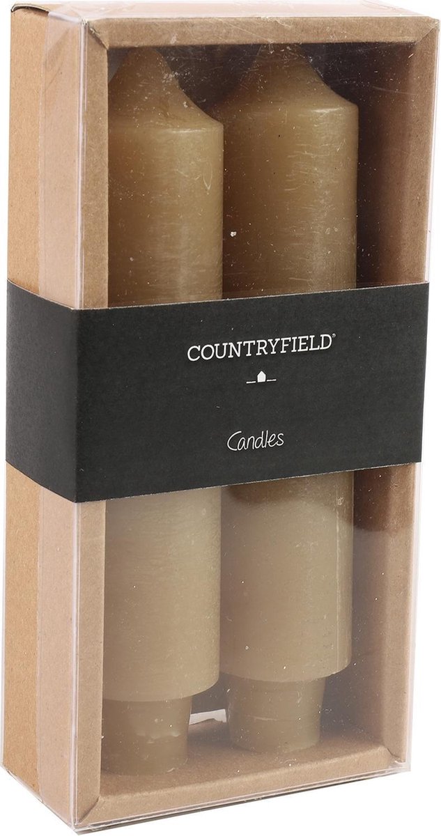 Countryfield Kaarsen Vela 15,5 Cm Wax 2 Stuks - Zwart