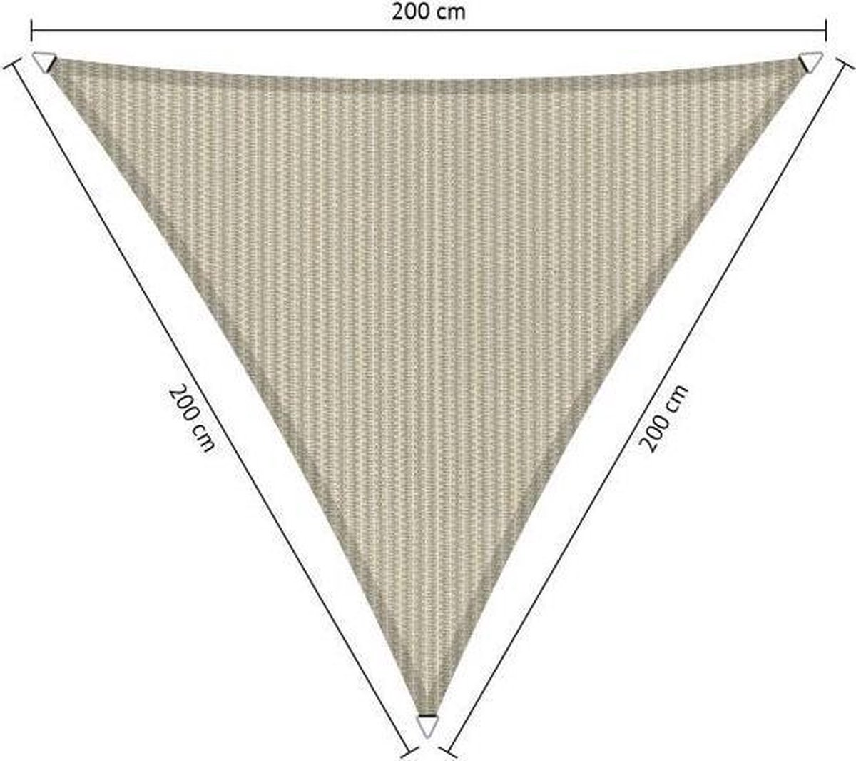 Shadow Comfort Compleet Pakket: Driehoek 2x2x2m Sahara Sand Met Rvs Bevestigingsset En Buitendoekreiniger - Beige