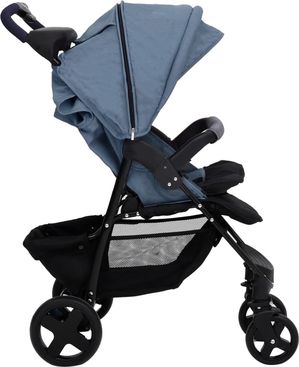 Vidaxl Kinderwagen 3-in-1 Staal Marine - Blauw
