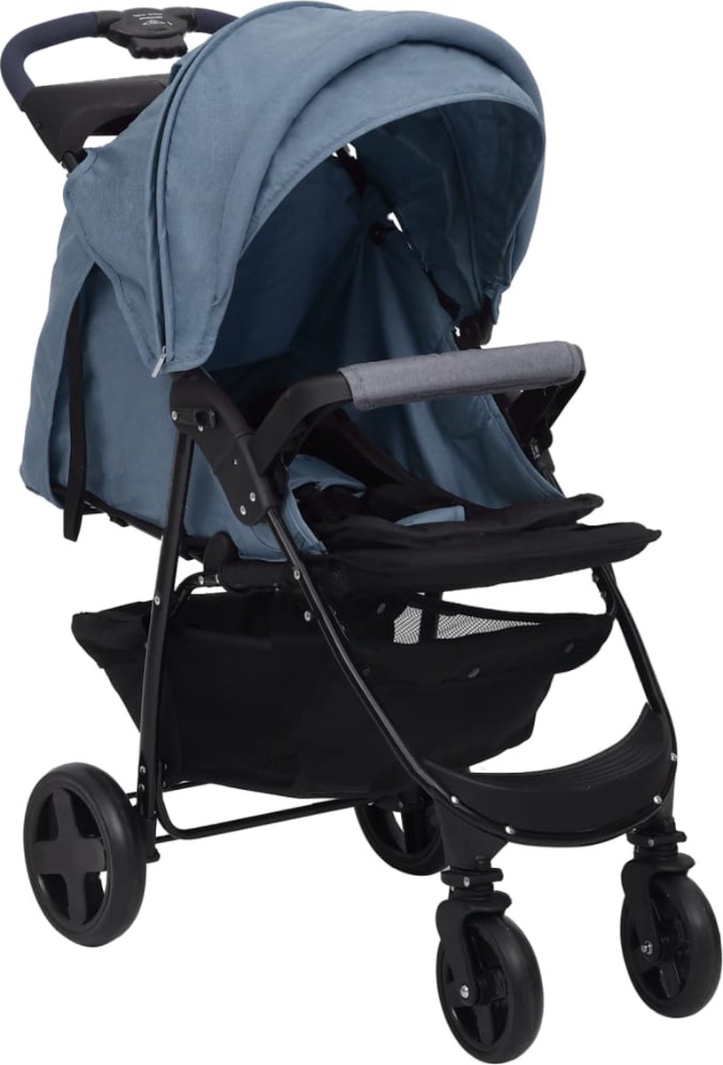 Vidaxl Kinderwagen 3-in-1 Staal Marine - Blauw