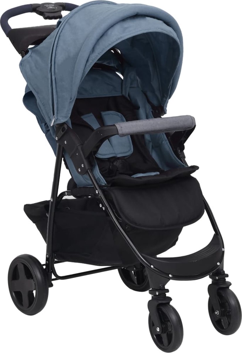 Vidaxl Kinderwagen 3-in-1 Staal Marine - Blauw
