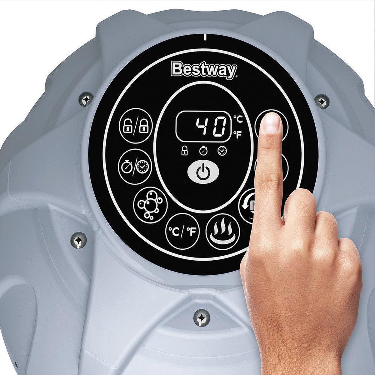 Bestway - Jacuzzi - Lay-z-spa - Miami - Opblaasbaar - Bubbelbad - Incl. Toebehoren - Ø180cm - Zwart