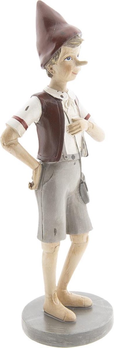 Clayre & Eef Decoratie Figuur Pinokkio 11*9*30 Cm Meerkleurig Polyresin Pinokkio 6pr2418 - Grijs