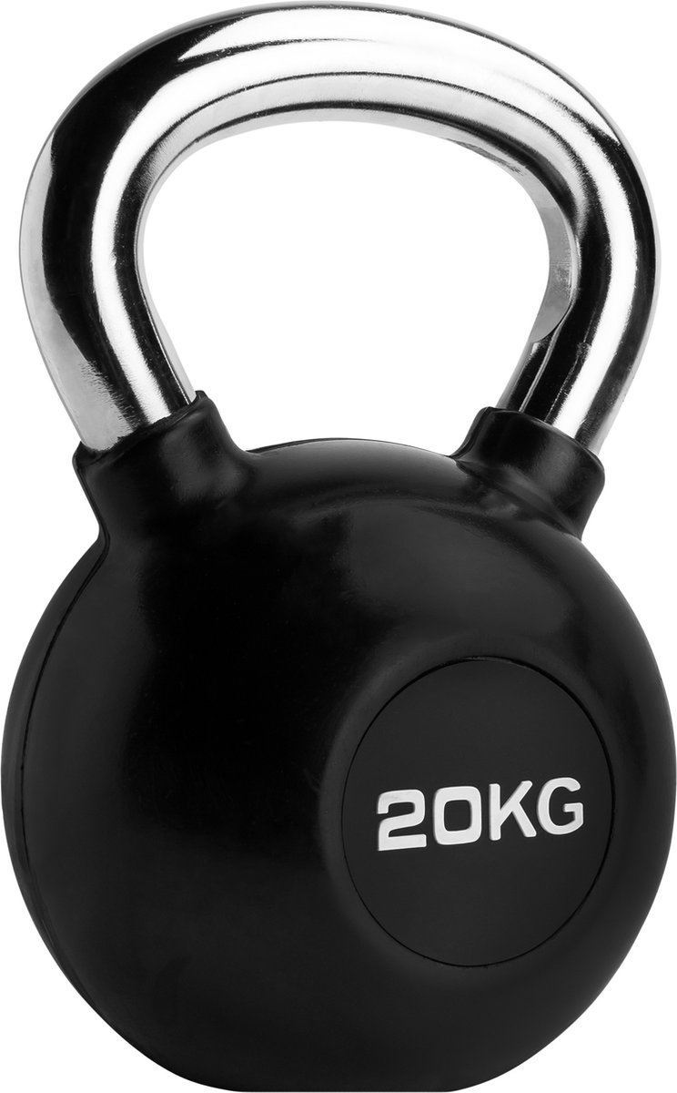 Ryzor Kettlebell - 20 Kg - Rubber - - Zwart