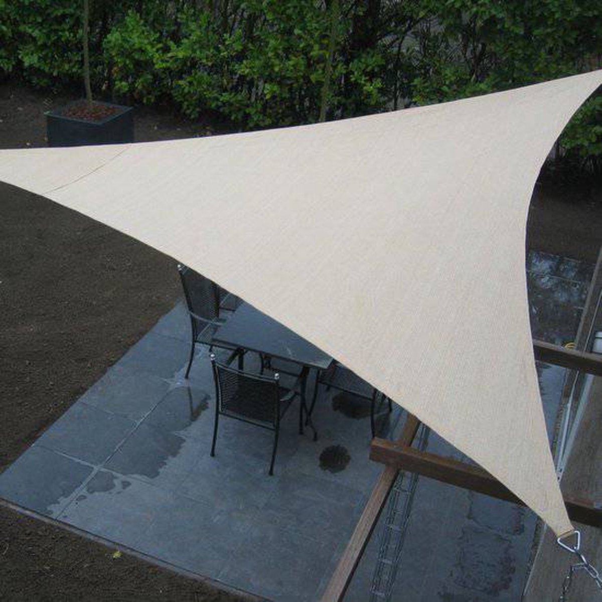 Nesling Compleet Pakket: Nc Outdoor Schaduwdoek Driehoek 3.6m Met Rvs Bevestigingsset En Buitendoekreiniger - Wit