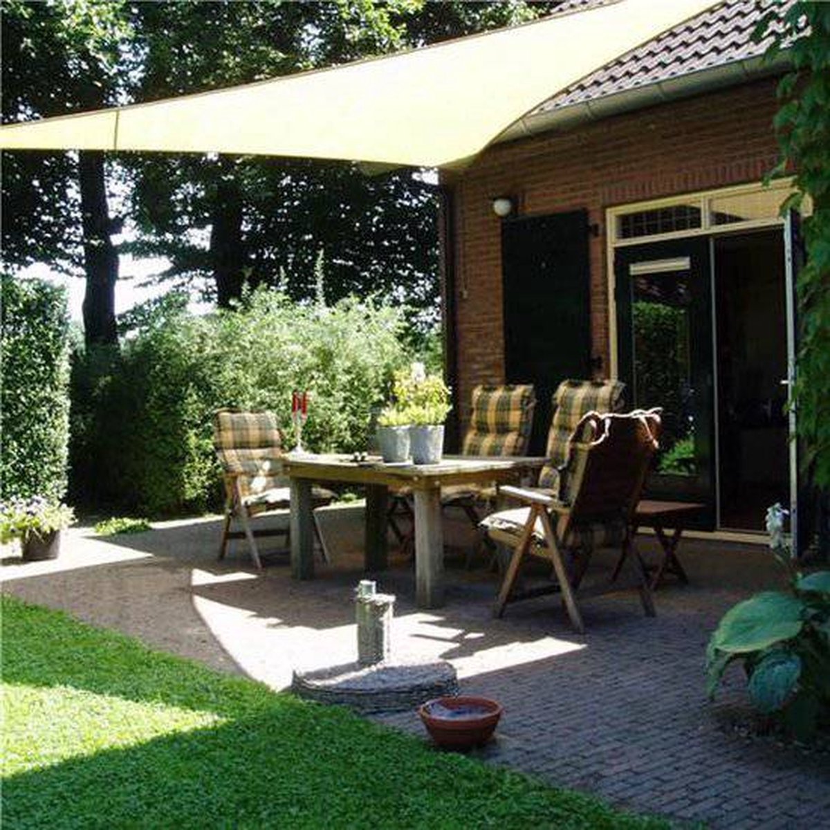 Nesling Compleet Pakket: Nc Outdoor Schaduwdoek Driehoek 3.6m Met Rvs Bevestigingsset En Buitendoekreiniger - Wit
