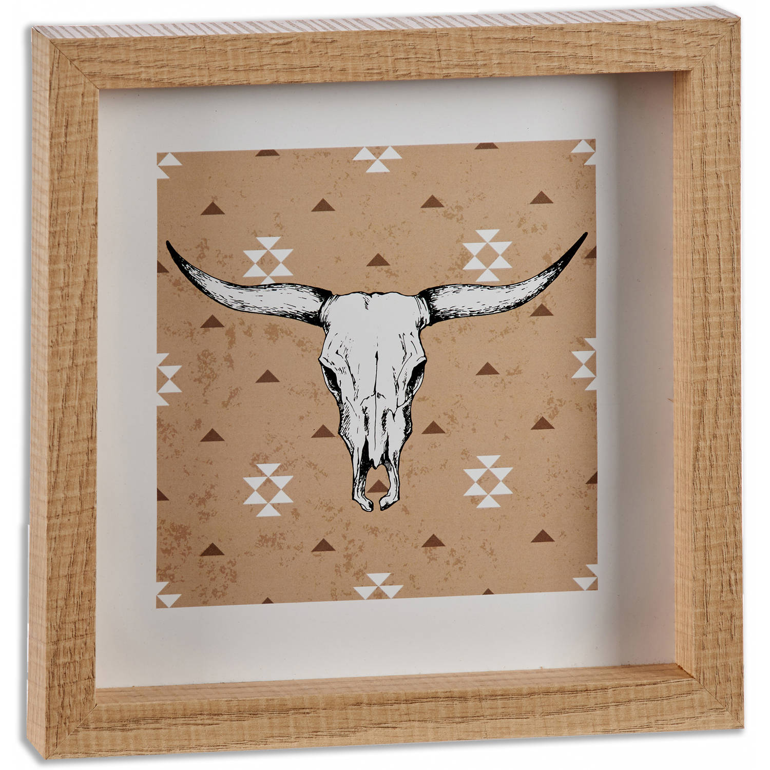 Giftdecor Fotolijst Bull Skull 22 X 2,5 Cm Hout Naturel/bruin