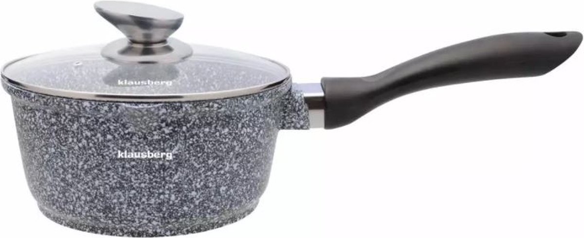 Klausberg 7527 - Steelpan - 16 Cm - 1,3 L - Marmeren Coating - Grijs