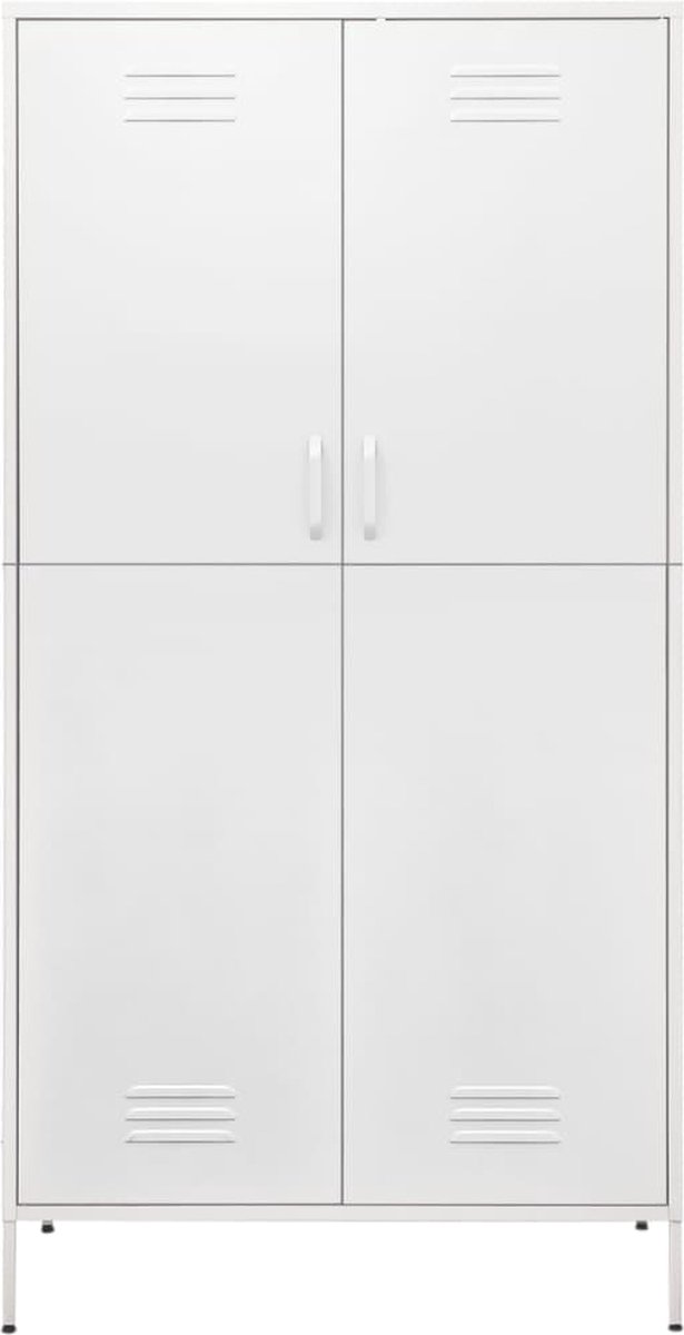 Vidaxl Kledingkast 90x50x180 Cm Staal - Wit