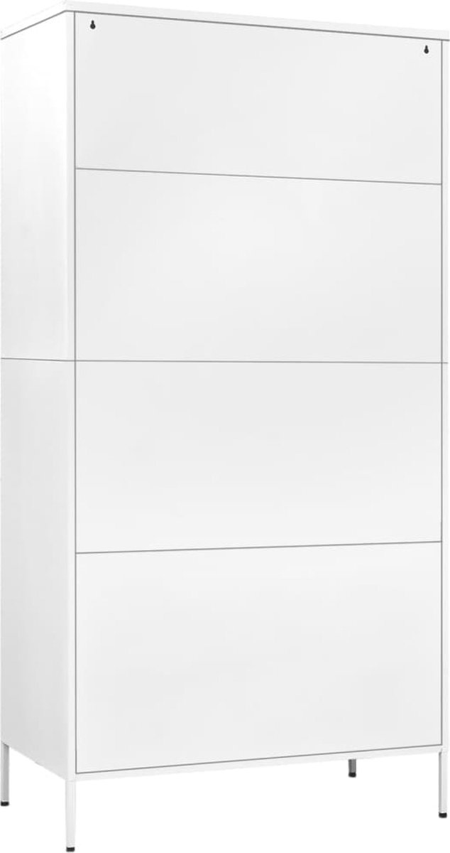 Vidaxl Kledingkast 90x50x180 Cm Staal - Wit