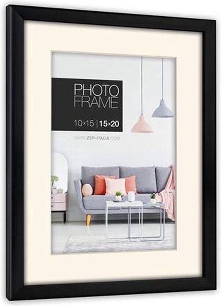 Zep Fotolijst Edison Passe-partout 10 X 15 Cm / 15 X 20 Cm - Zwart