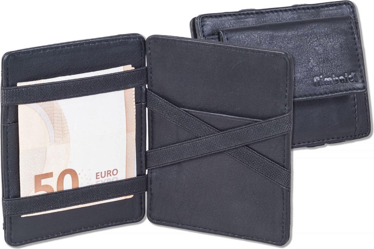 Rimbaldi Magic Wallet Portemonnee Heren - Rfid Anti-skim - Leer - - Zwart