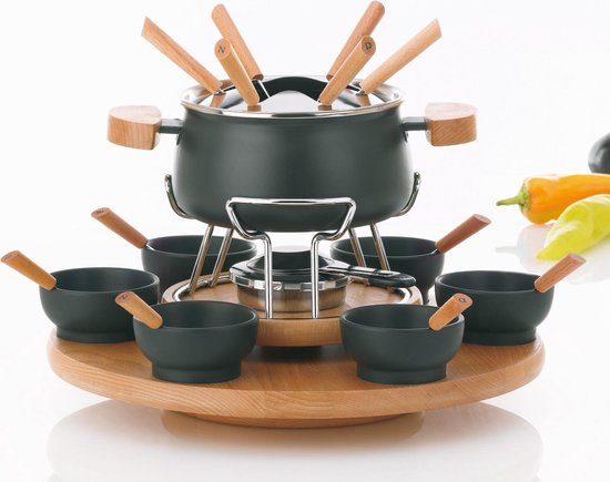 Kela Fondueset Carrousel Natura, - - Zwart