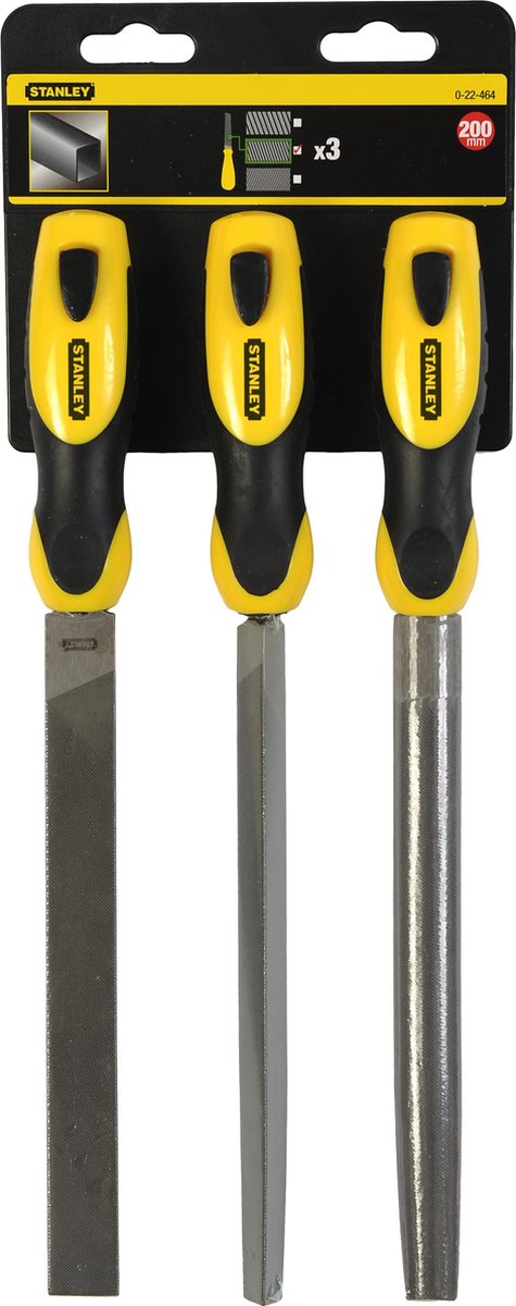 Stanley 3delige Set Vijlen Halfzoet 200mm