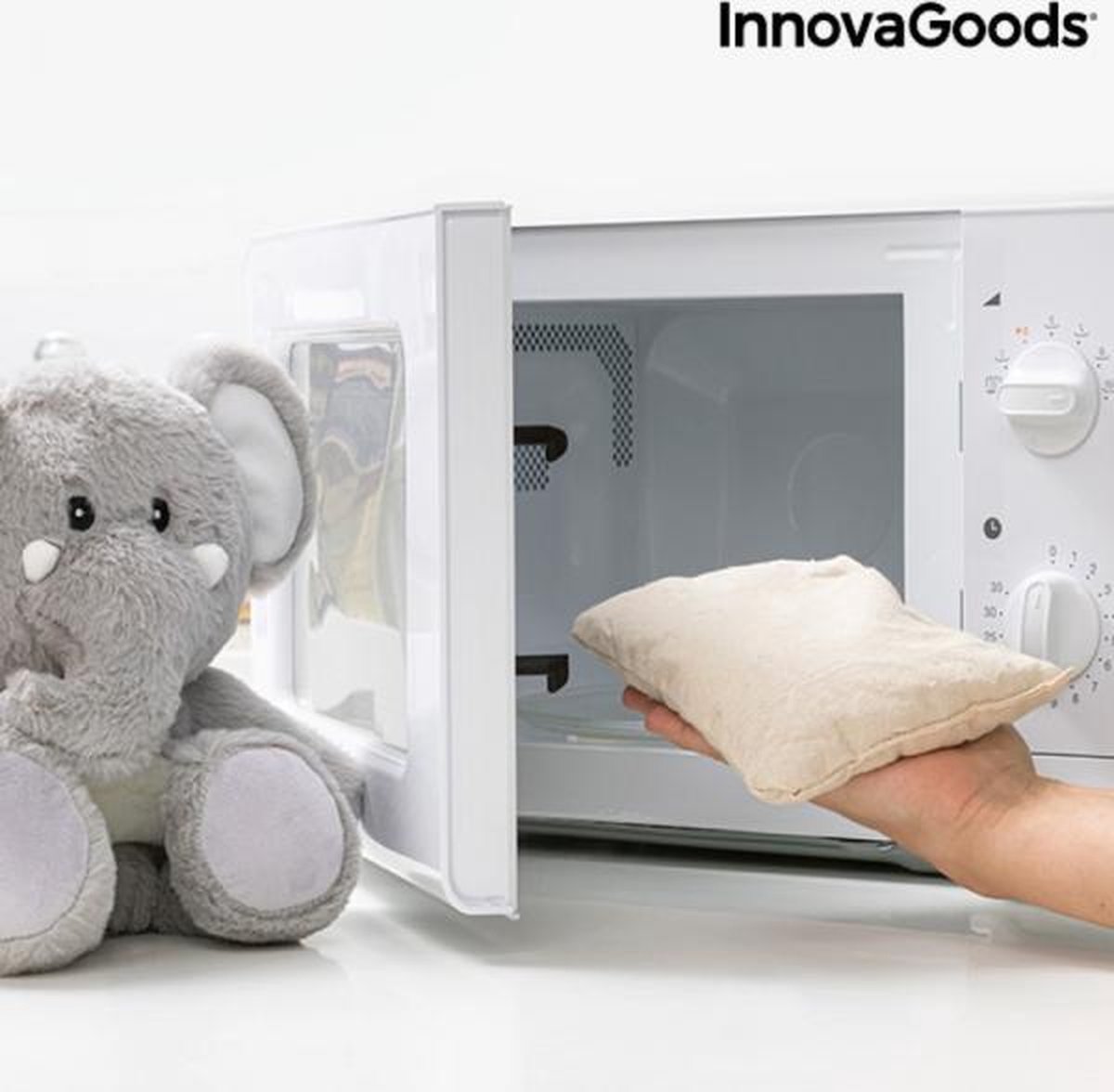 Huismerk Premium Knuffelolifant Met Verwarmend En Verkoelend Effect - 25 X 37 X 15 Cm