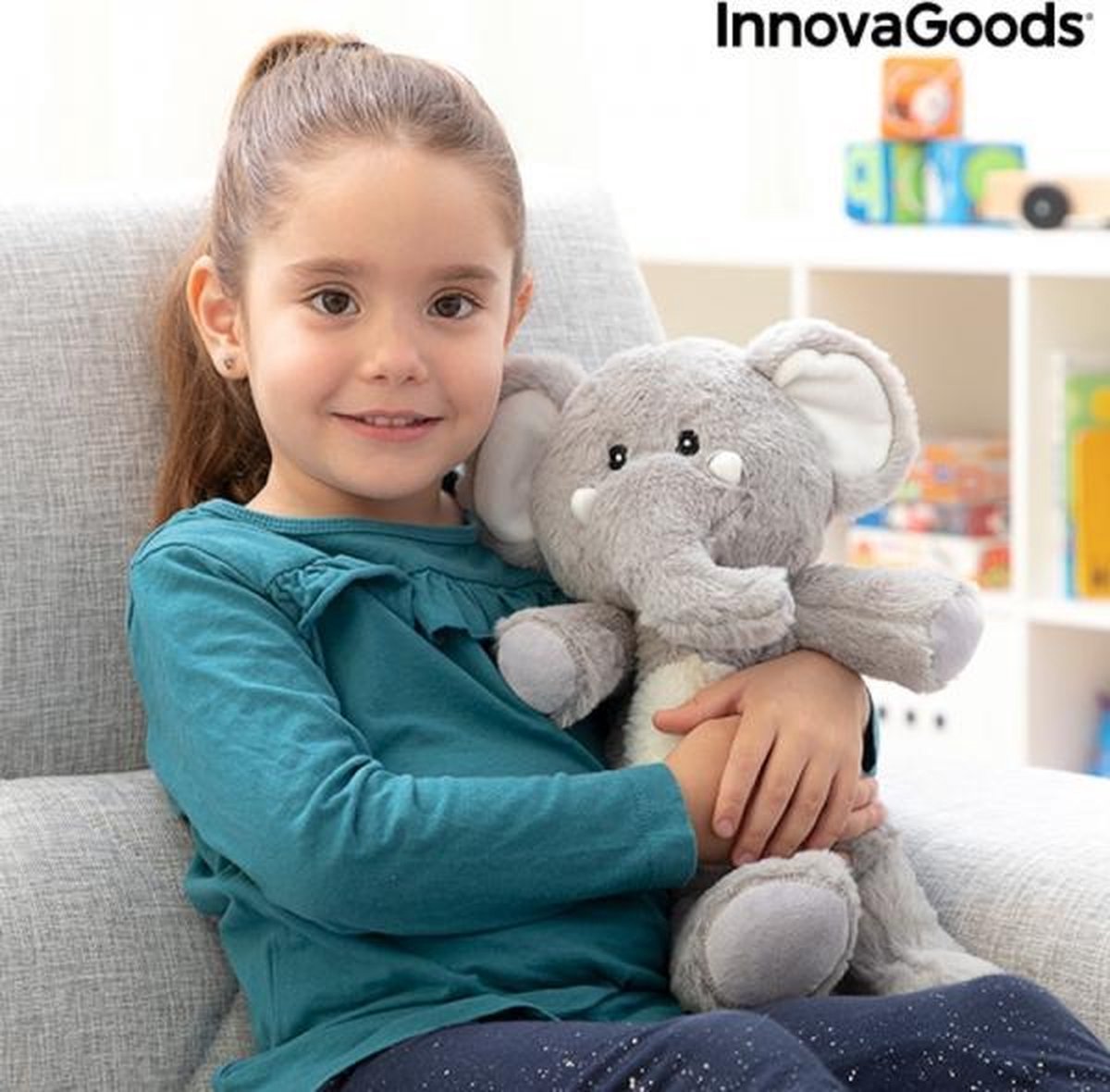 Huismerk Premium Knuffelolifant Met Verwarmend En Verkoelend Effect - 25 X 37 X 15 Cm