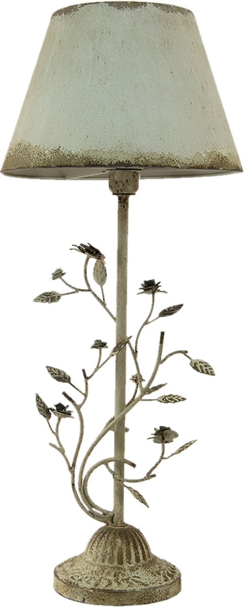 Clayre & Eef Tafellamp Compleet ø 33x79 Cm E27 Max 60w Ijzer - Wit