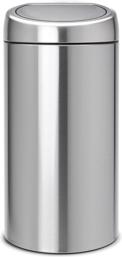 Brabantia Touch Bin Afvalemmer 2 X 20 Liter Met 2 Kunststof Binnenemmers - Matt Steel Fingerprint Proof - Silver