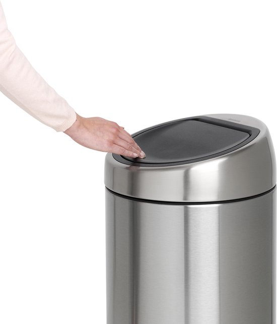 Brabantia Touch Bin Afvalemmer 2 X 20 Liter Met 2 Kunststof Binnenemmers - Matt Steel Fingerprint Proof - Silver