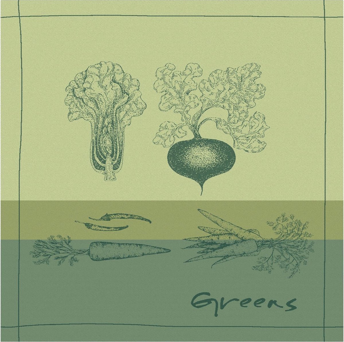 DDDDD Greens Theedoek (Set Van 6) - 100% Katoen - Green - Groen