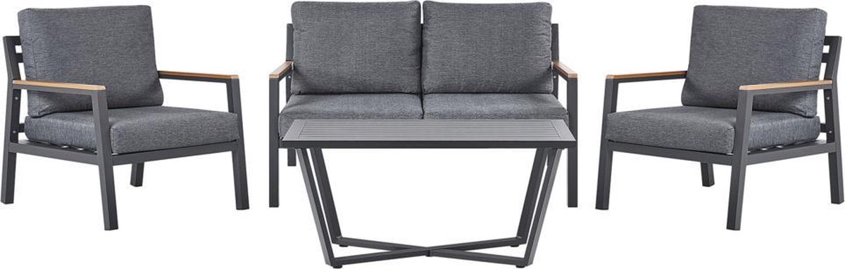 Beliani Delia - Loungeset--aluminium - Zwart