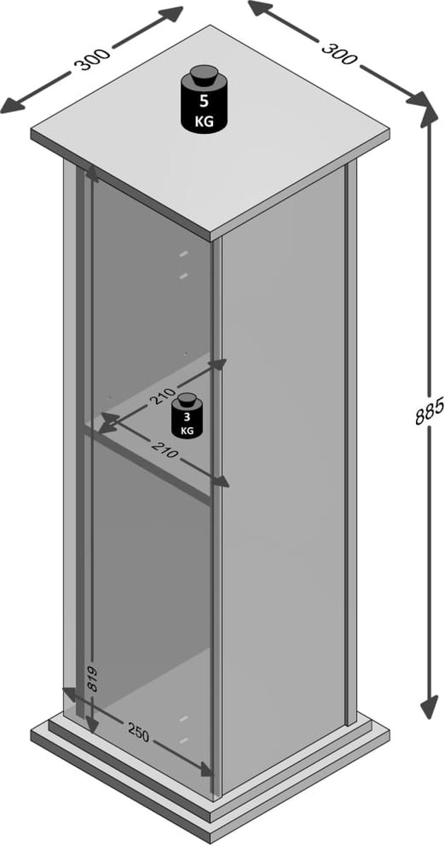 Fmd Bijzettafel Met Deur 88,5 Cm - Wit