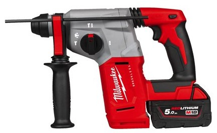 Milwaukee M18 BLH-502X | SDS-plus | Accu-Boorhamer | 18v | 5,0 Ah Li-Ion accu en lader | 2,3 J | 4 standen