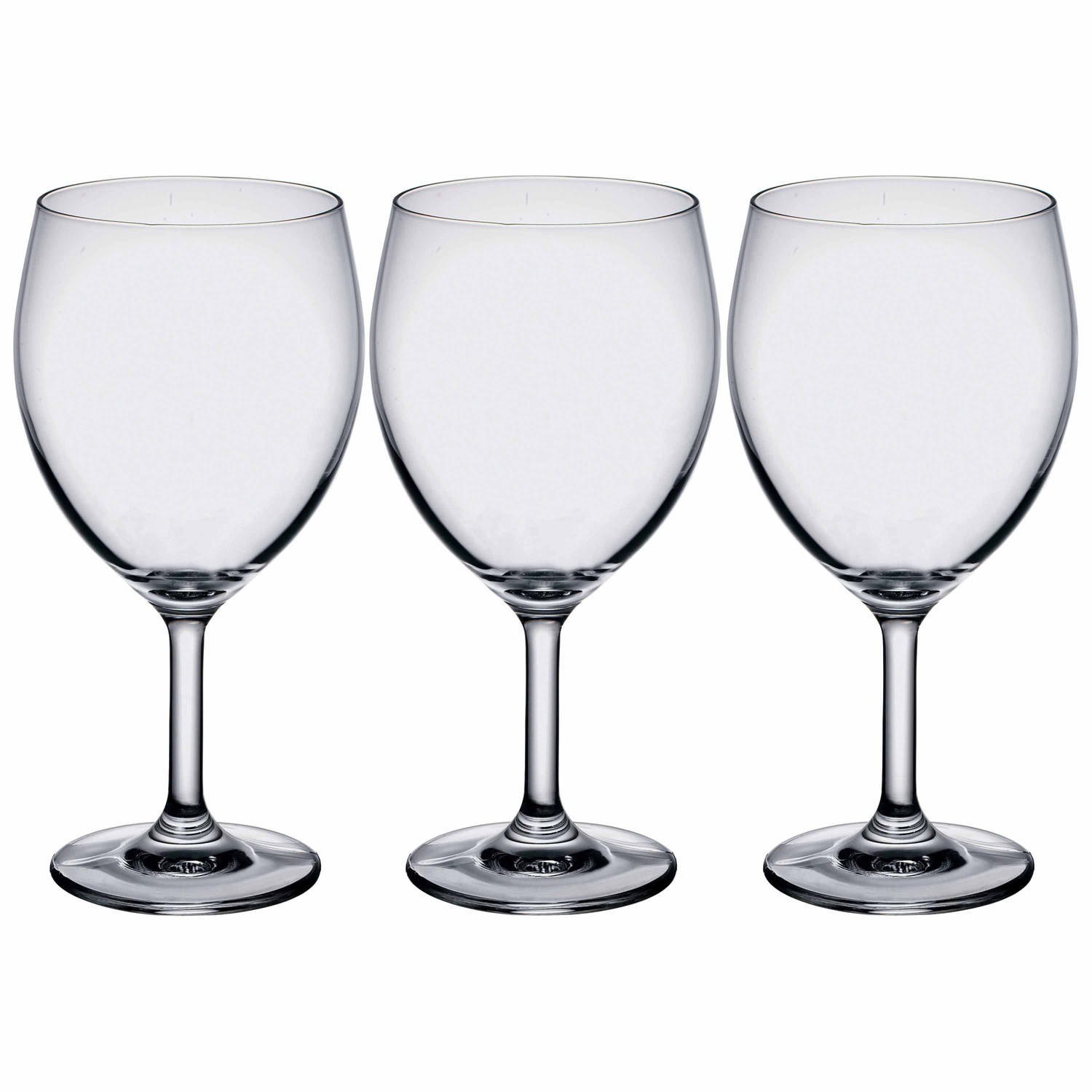 3x Stuks Wijnglazen Van Glas 410 Ml - Wijnglazen