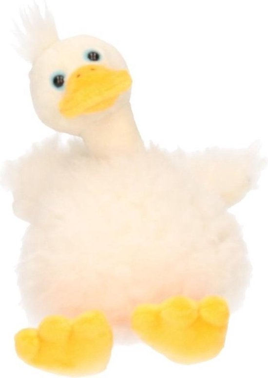 Pluche Gans Wag Wag Knuffel 18 Cm - Wit