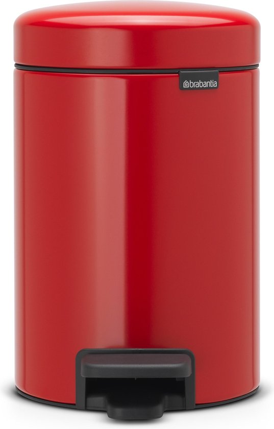 Brabantia Newicon Pedaalemmer 3 Liter Met Kunststof Binnenemmer - Passion Red - Rood