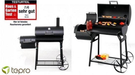 tepro Garten Tepro Biloxi Afsluitbare Houtskool Barbecue / Smoker - Zwart