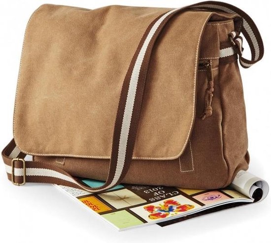 Quadra Vintage Canvas Schoudertas Sahara Qd610 - Bruin