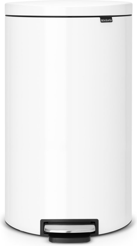 Brabantia Flatback+ Prullenbak - 30 L - - Blanco