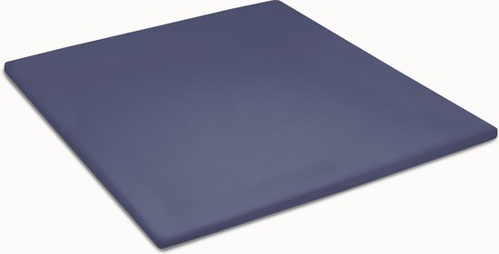 Cinderella Jersey Topper Hoeslaken - 100% Gebreide Jersey Katoen - Lits-jumeaux (160x200/210 Cm) - Dark Blue - Blauw